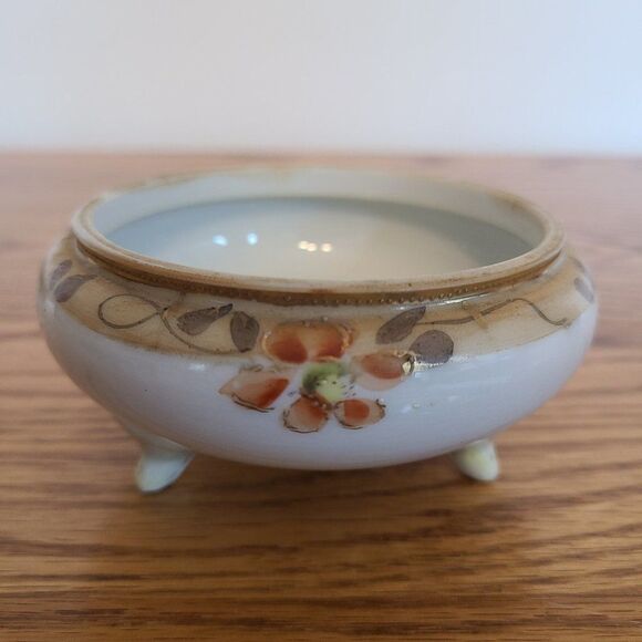 Vintage Antique Nippon Morimura Brothers Footed Trinket Candy Dish Hand Painted - Picture 3 of 14